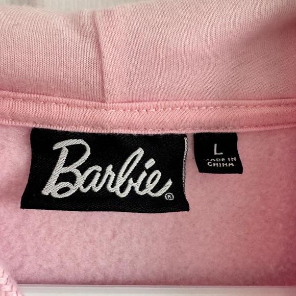 Barbie Neon Retro Oversized Hooded Zip Up Sweatshirt - Size Large - Picture 8 of 10